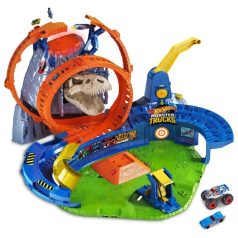   Mattel Hot Wheels Monster Trucks Volcano Arena játékkészlet autóval és monster truck-val (autópálya) 